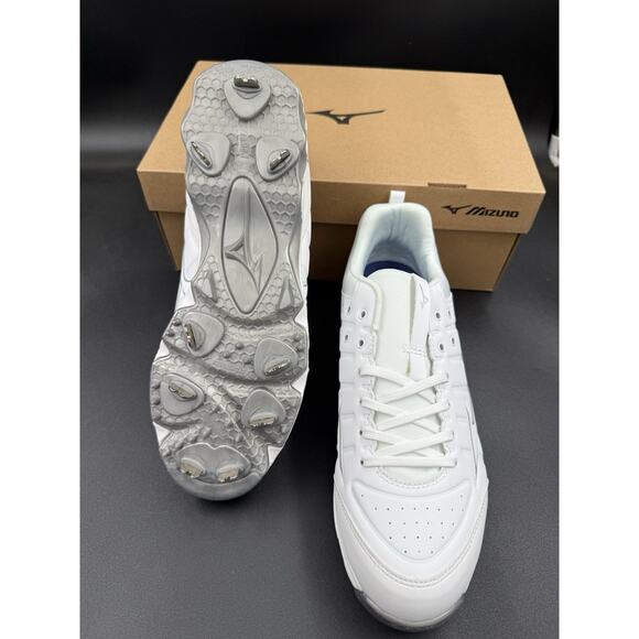 Mizuno Men's Size 8.5 9-Spike Ambition 2 Baseball Metal Cleat White - Picture 5 of 6